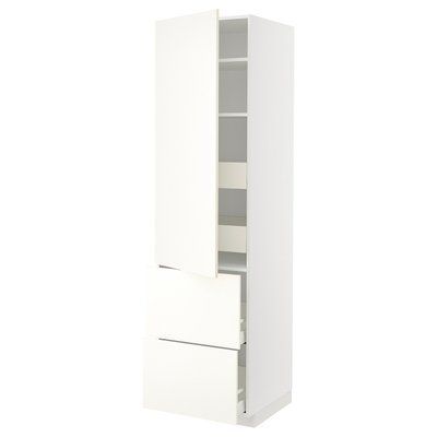 METOD/MAXIMERA H з половиною/4 двері/2 двері, білий/Vallstena білий, 60x60x220 см 695.074.07 фото