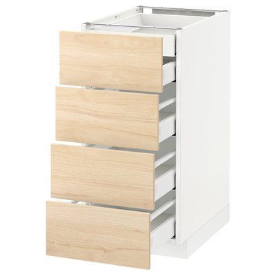 METOD/MAXIMERA Sz stj 4fr/2n/3śr sz, білий/Askersund світлий попелястий малюнок, 40x60 см 492.158.34 фото