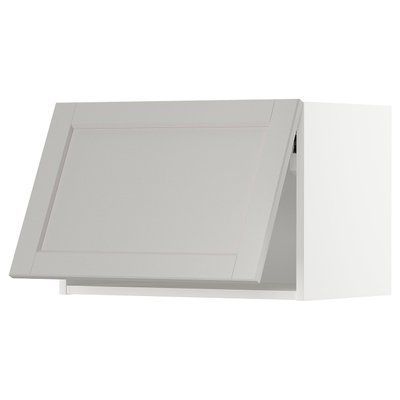 METOD Навісна шафа, білий/Lerhyttan світло-сірий, 60x40 см 793.918.21 фото