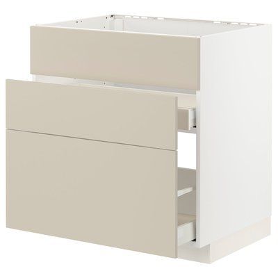 METOD/MAXIMERA Sz stj zl+3fr/2sz, білий/Havstorp бежевий, 80х60 см 094.266.16 фото