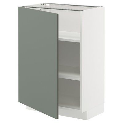METOD Тумба для столу/полиці - Білий/Nickebo Matte Grey Green 60x37 см 195.661.35 фото