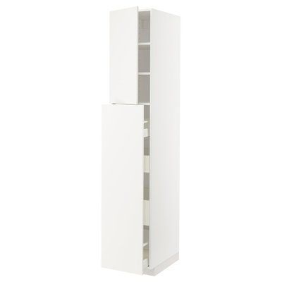 METOD/MAXIMERA 4-дверна/2-полувисока шафа, білий/Veddinge білий, 40x60x220 см 294.648.10 фото