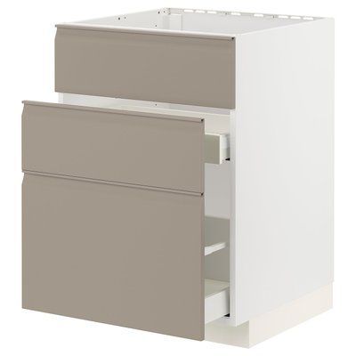 METOD/MAXIMERA Sz stj zl+3fr/2sz, білий/Uppl&ouml;v матовий темно-бежевий, 60x60 см 094.916.64 фото