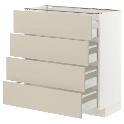 METOD/MAXIMERA Sza st 4fr/4sz, білий/Havstorp бежевий, 80x37 см 894.266.60 фото
