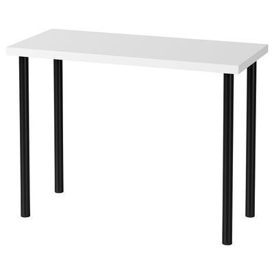LINNMON/ADILS / Стіл ADILS, білий/чорний, 100x45 см 795.901.56 фото