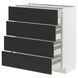 METOD/MAXIMERA Sza st 4fr/4sz, білий/Nickebo матовий антрацит, 80x37 см 394.981.31 фото 1