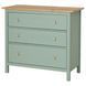 HEMNES Комод, 3 шухляди - сіро-зелений/світло-коричнева морилка 108x96 см 706.107.38 фото 1