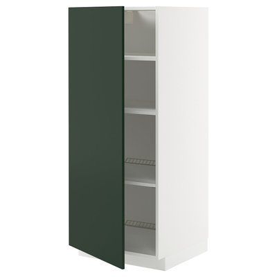 METOD Висока шафа/полиці, білий/Havstorp темно-зелений, 60x60x140 см 195.567.06 фото