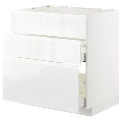 METOD/MAXIMERA Sz stj zl+3fr/2sz, білий/Voxtorp глянець/білий, 80х60 см 792.549.80 фото