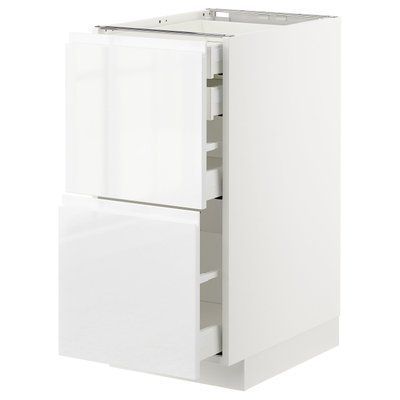 METOD/MAXIMERA Sz stj 2fr/2n/wd/h, білий/Voxtorp глянцевий/білий, 40х60 см 092.542.95 фото