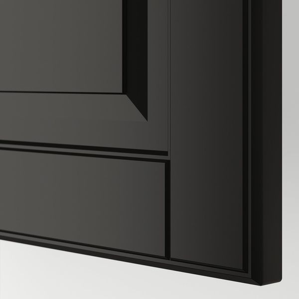 METOD Навісна шафа, 2 дверцята, білий/Бодбін чорний, 60x80 см 295.787.36 фото