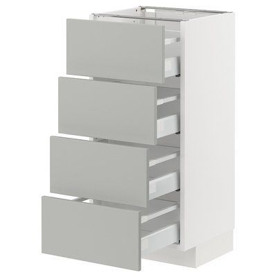 METOD/MAXIMERA Sza st 4fr/4sz, білий/Havstorp світло-сірий, 40x37 см 395.380.28 фото