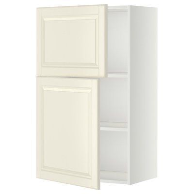 METOD Навісна шафа з полицями/2 дверцята, білий/Bodbyn cream, 60x100 см 694.651.48 фото