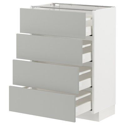 METOD/MAXIMERA Sza st 4fr/4sz, білий/Havstorp світло-сірий, 60x37 см 395.391.55 фото