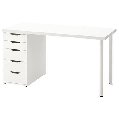 Стіл письмовий LAGKAPTEN/ALEX , білий, 140х60 см 494.319.27 фото
