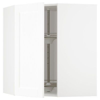 METOD Кутова навісна шафа з каруселлю, Enk&ouml;ping білий/білий ефект дерева, 68x80 см 394.736.06 фото