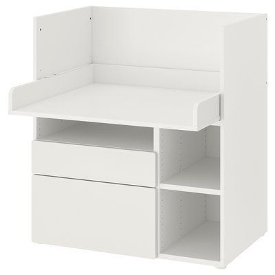 SMASTAD Письмовий стіл, білий білий/з 2 ящиками, 90x79x100 см 595.832.27 фото