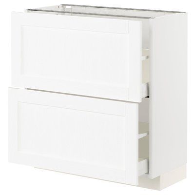 METOD/MAXIMERA Нижня шафа з 2 ящиками, Enk&ouml;ping білий/білий ефект дерева, 80x37 см 994.734.39 фото