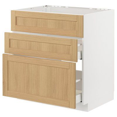 METOD/MAXIMERA Sz stj zl+3fr/2sz, білий/дуб Форсбакка, 80х60 см 495.091.91 фото