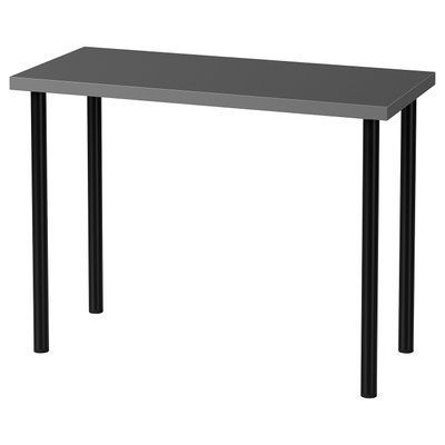 LINNMON/ADILS / Стіл ADILS, темно-сірий/чорний, 100x45 см 795.902.03 фото