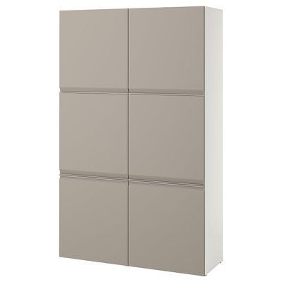 BESTA Комбінація з дверима - білий Hammarsmed/бежевий 120x42x193 см 995.693.52 фото