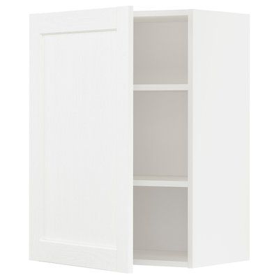 METOD Навісна шафа з полицями, Enk&ouml;ping білий/білий ефект дерева, 60x80 см 594.734.60 фото