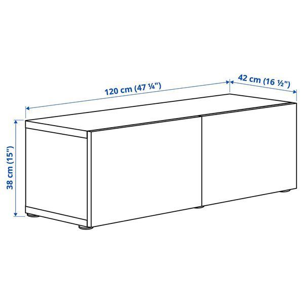 BEST&Aring; Шафа з дверцятами, білий/Selsviken глянцевий/білий, 120x42x38 см 890.474.43 фото