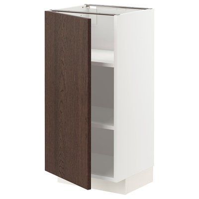 METOD Нижня шафа/полиці, білий/Sinarp коричневий, 40x37 см 094.559.96 фото