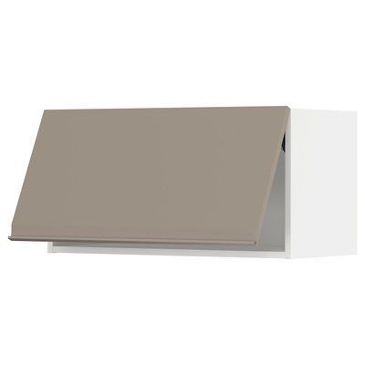 METOD Навісна шафа, білий/Uppl&ouml;v матовий темно-бежевий, 80x40 см 894.924.00 фото
