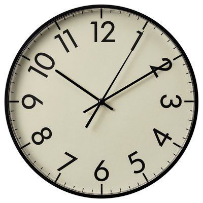 TALLSPARV Настінний годинник, чорний/бежевий, 28 см 406.170.86 фото