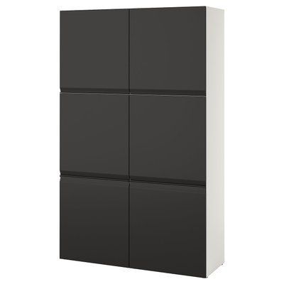 BESTA Комбінація з дверима - білий Hammarsmed/антрацит 120x42x193 см 795.693.53 фото
