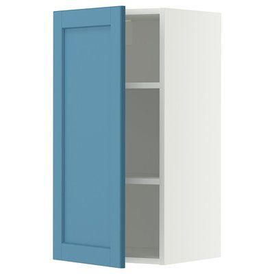 METOD Навісна шафа з полицями, білий/Лерхюттан синій, 40x80 см 696.009.24 фото