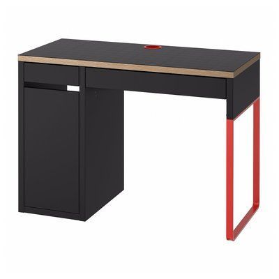 Письмовий стіл MICKE , антрацит/червоний, 105х50 см 804.898.50 фото