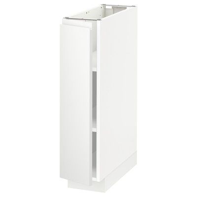 METOD Нижня шафа/полиці, білий/Voxtorp матовий білий, 20x60 см 794.527.20 фото