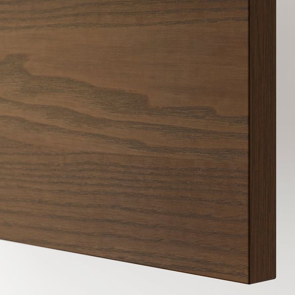 METOD/MAXIMERA Sz stj 3fr/2n/dw/w szu - білий/Stensta темно-коричневий попелястий шпон 60x60 см 095.745.03 фото
