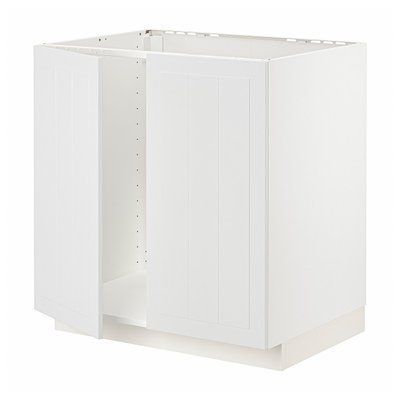 METOD Тумба під раковину/2 двері, білий/Stensund білий, 80x60 см 794.672.03 фото