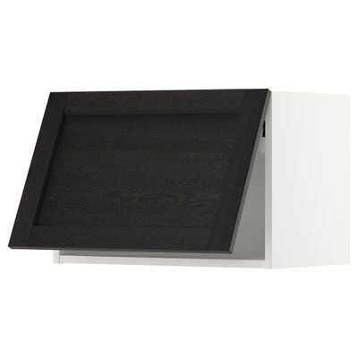 METOD Навісна шафа, біла/чорна морилка Lerhyttan, 60x40 см 993.918.20 фото