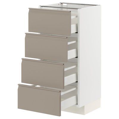 METOD/MAXIMERA Sza st 4fr/4sz, білий/Uppl&ouml;v матовий темно-бежевий, 40x37 см 494.919.83 фото