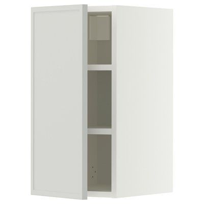 METOD Навісна шафа з полицями, білий/Аспудден світло-сірий, 30x60 см 696.056.29 фото