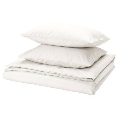 PILTANDVINGE Підковдра та 2 наволочки, білий колір, 200x200/50x60 см 306.200.65 фото