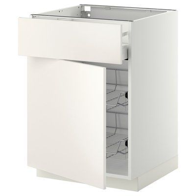 METOD/MAXIMERA Тумба/кошик/ящик/дверцята, білий/Veddinge білий, 60x60 см 394.552.40 фото