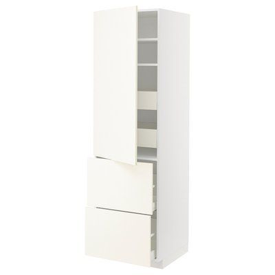 METOD/MAXIMERA H з половиною/4 двері/2 двері, білий/Vallstena білий, 60x60x200 см 295.074.14 фото