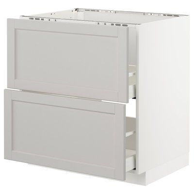 METOD/MAXIMERA Sz stj zl+2fr/2sz, білий/Lerhyttan світло-сірий, 80x60 см 792.743.51 фото
