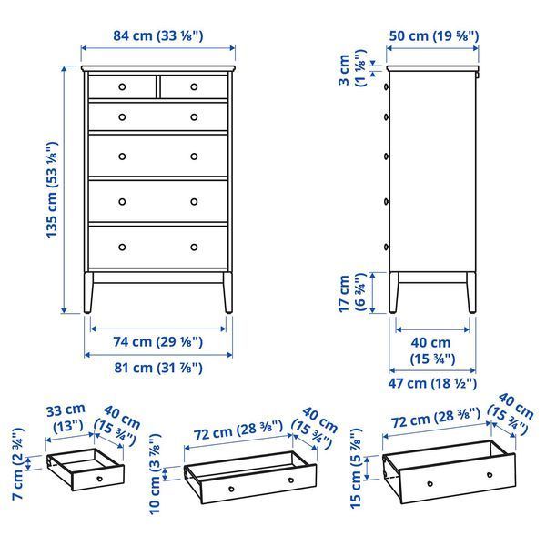 IDAN&Auml;S Комод, 6 ящиків, білий, 84х135 см 204.587.00 фото