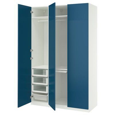 PAX/FYRUDDEN Гардероб комбінований - Білий/Синій 150x60x236 см 995.816.60 фото