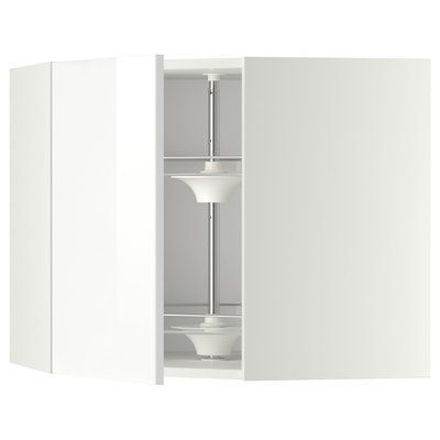 METOD Кутова навісна шафа з каруселлю, білий/Ringhult білий, 68x60 см 091.200.79 фото