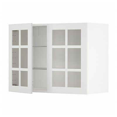 METOD Напівстінка/2 скляні двері, білий/Stensund білий, 80x60 см 194.655.27 фото