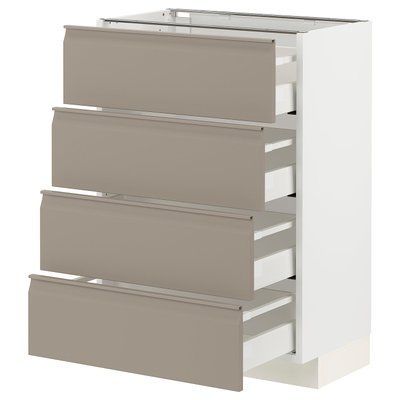 METOD/MAXIMERA Sza st 4fr/4sz, білий/Uppl&ouml;v матовий темно-бежевий, 60x37 см 294.916.77 фото
