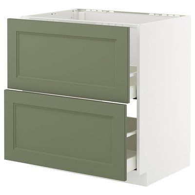 METOD/MAXIMERA Sz stj zl+2fr/2szu - білий/Axstad сіро-зелений 80x60 см 995.176.12 фото