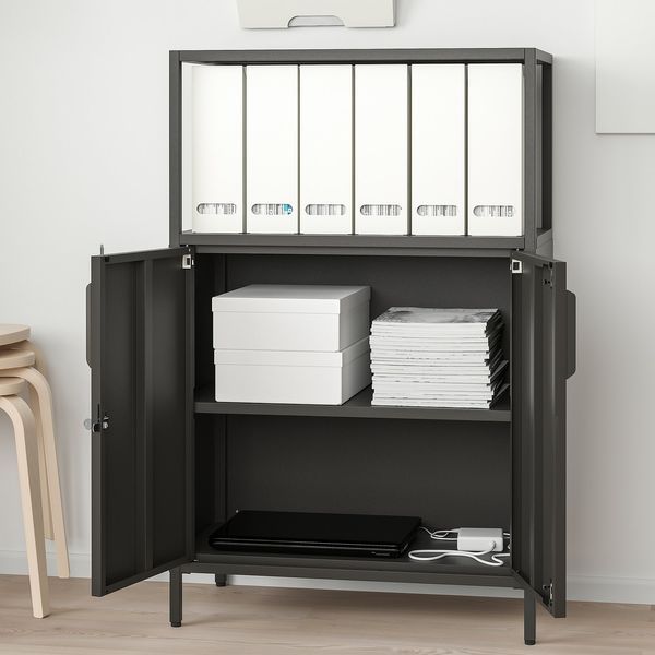 TROTTEN Комбінація шаф, антрацит, 140х173 см 894.296.49 фото